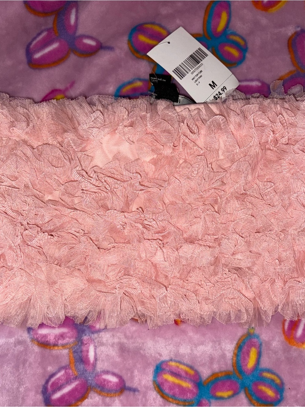Forever 21 Light Pink Ruffle Bandeau Top